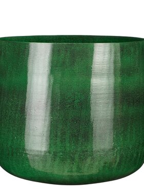 KantoormeubelenPlus Benson Bloempot  - H27 x Ø32 cm - Metaal - Donkergroen