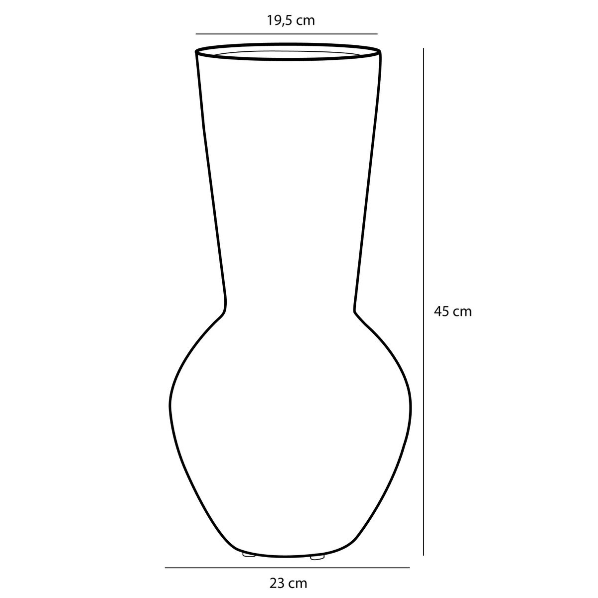 KantoormeubelenPlus Lora Vaas - H45 x Ø23 cm - Keramiek - Oranje