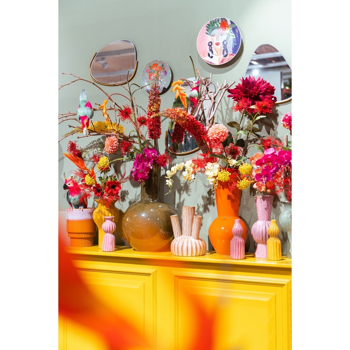 KantoormeubelenPlus Lora Vaas - H45 x Ø23 cm - Keramiek - Oranje