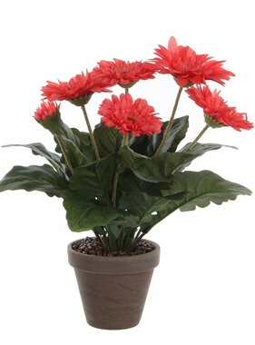 KantoormeubelenPlus Gerbera Kunstplant in Bloempot Stan - H35 x Ø30 cm - Roze