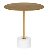Lecco Bijzettafel - Bijzettafel in messing en marmer Ø51x52 cm