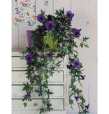 KantoormeubelenPlus Petunia Kunst Hangplant - L15 x B20 x H80 cm - Donkerpaars