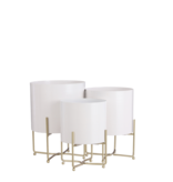 VidaXL Aries Bloempot op Standaard - Set van 3 - H32 x Ø24 cm - Wit