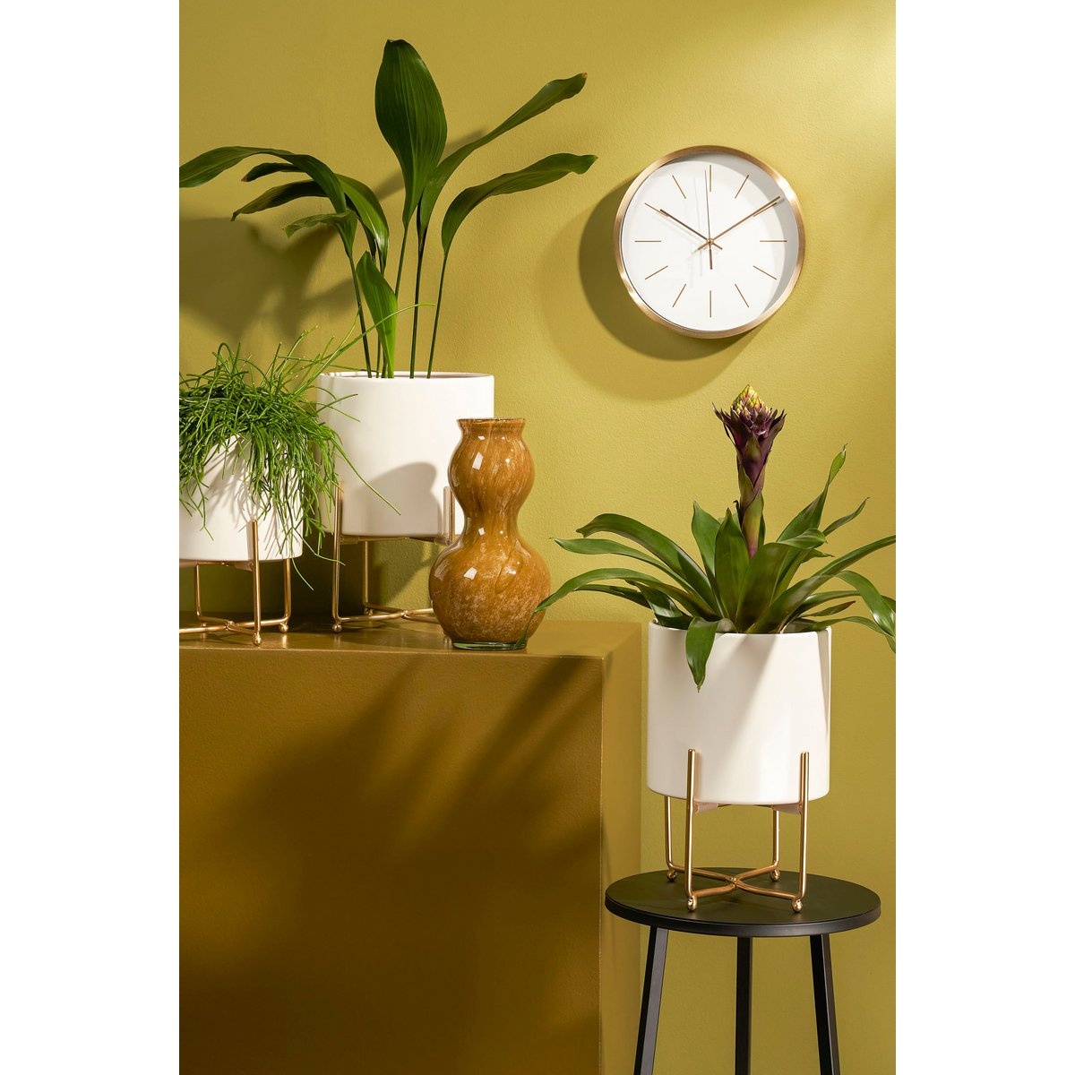 VidaXL Aries Bloempot op Standaard - Set van 3 - H32 x Ø24 cm - Wit
