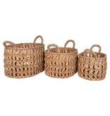 KantoormeubelenPlus Balerma Basket - Mand met handvatten, waterhyacint, naturel, set van 3