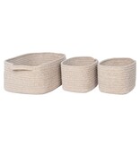 KantoormeubelenPlus Teixo Basket - Mand, katoen, beige, set van 3