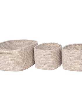 KantoormeubelenPlus Teixo Basket - Mand, katoen, beige, set van 3