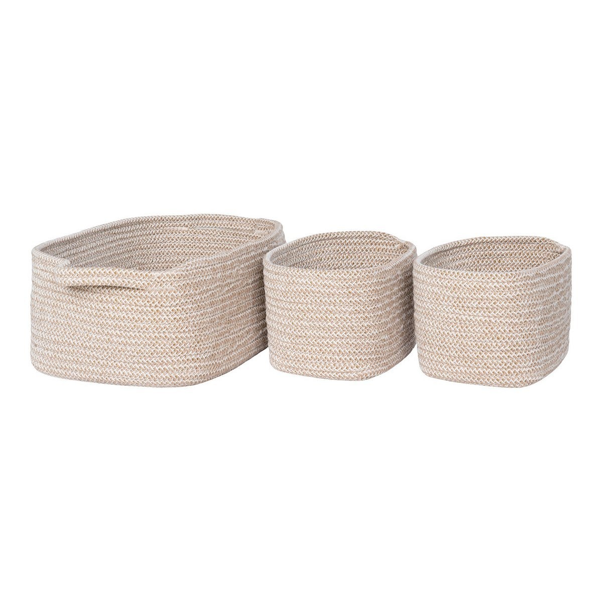 KantoormeubelenPlus Teixo Basket - Mand, katoen, beige, set van 3