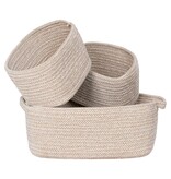 KantoormeubelenPlus Teixo Basket - Mand, katoen, beige, set van 3