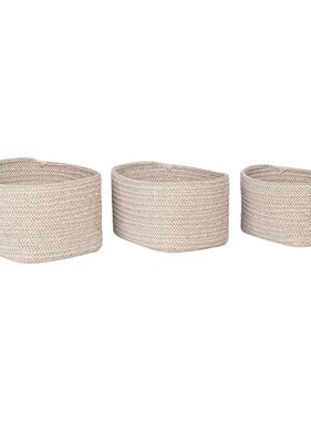 KantoormeubelenPlus Cadima Basket - Mand, katoen, beige, set van 3