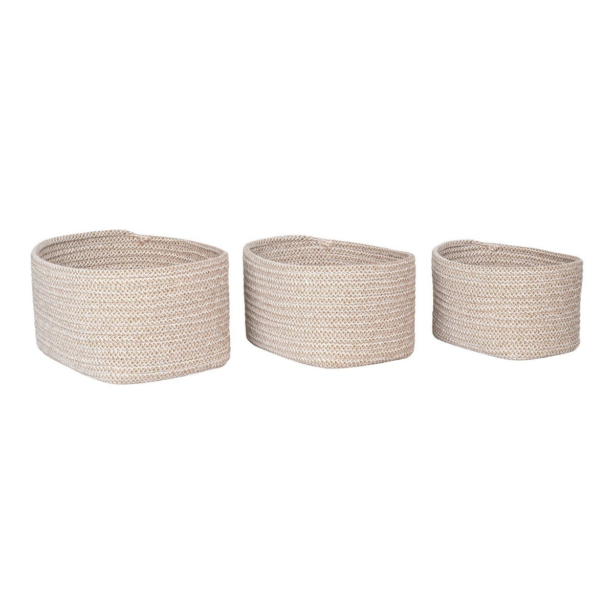 KantoormeubelenPlus Cadima Basket - Mand, katoen, beige, set van 3