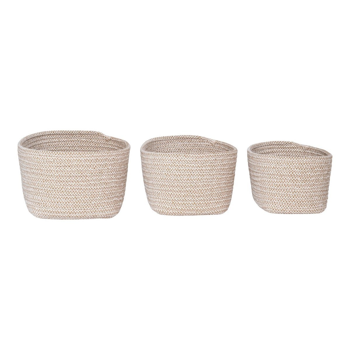 KantoormeubelenPlus Cadima Basket - Mand, katoen, beige, set van 3