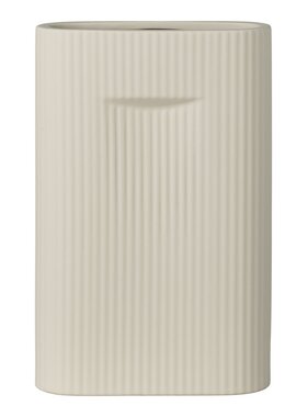 KantoormeubelenPlus Vaas - Vaas in keramiek, grijs, 16,5x6,5x26 cm