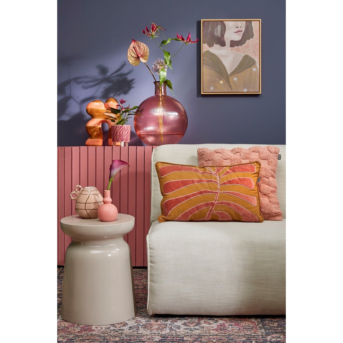VidaXL Stage Bijzettafel - H45 x Ø35 cm - Cement - Beige