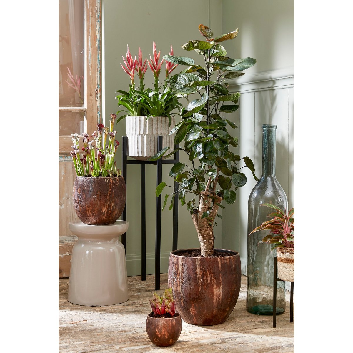 VidaXL Stage Bijzettafel - H45 x Ø35 cm - Cement - Beige