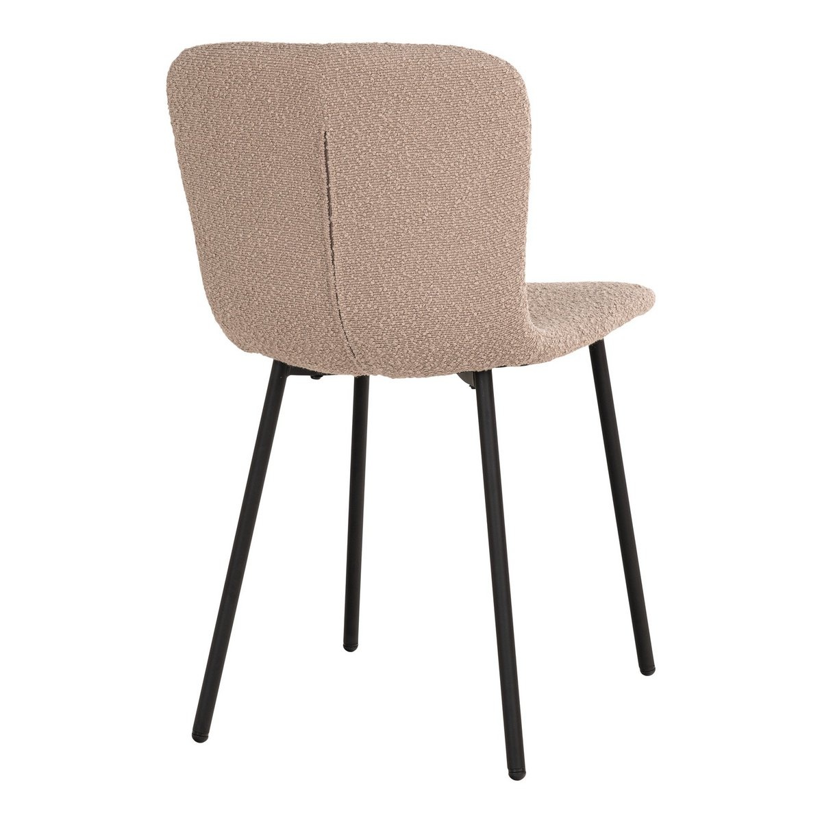 KantoormeubelenPlus Halden Dining Chair - Eetkamerstoel in bouclé, beige met zwarte poten, HN1233