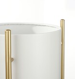 VidaXL Sverre Bloempot op Standaard - H81 x Ø28 cm - Wit, Goud