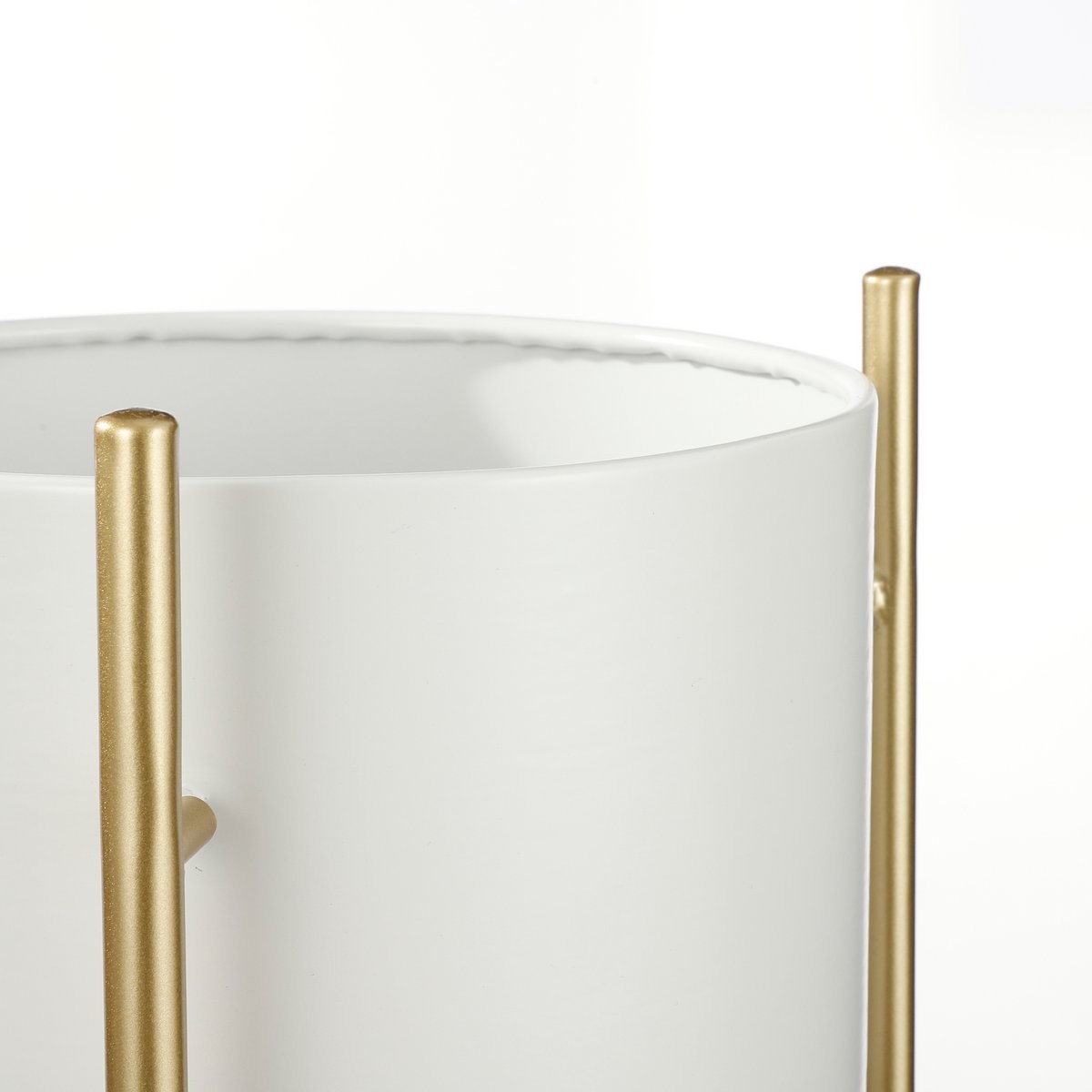 VidaXL Sverre Bloempot op Standaard - H81 x Ø28 cm - Wit, Goud