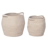 KantoormeubelenPlus Lamas Basket - Mand, katoen, beige, set van 2