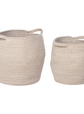 KantoormeubelenPlus Lamas Basket - Mand, katoen, beige, set van 2