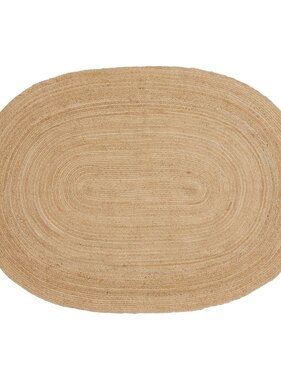KantoormeubelenPlus Bombay Rug - Vloerkleed van gevlochten jute, natuur, ovaal, 140x200 cm