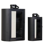 KantoormeubelenPlus Tolosa Lantern - Lantaarn met handvat, metaal en glas, zwart, set van 2