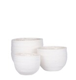 VidaXL Jorck Mand voor Planten - Set van 3 - H24 x Ø26 cm - Off White
