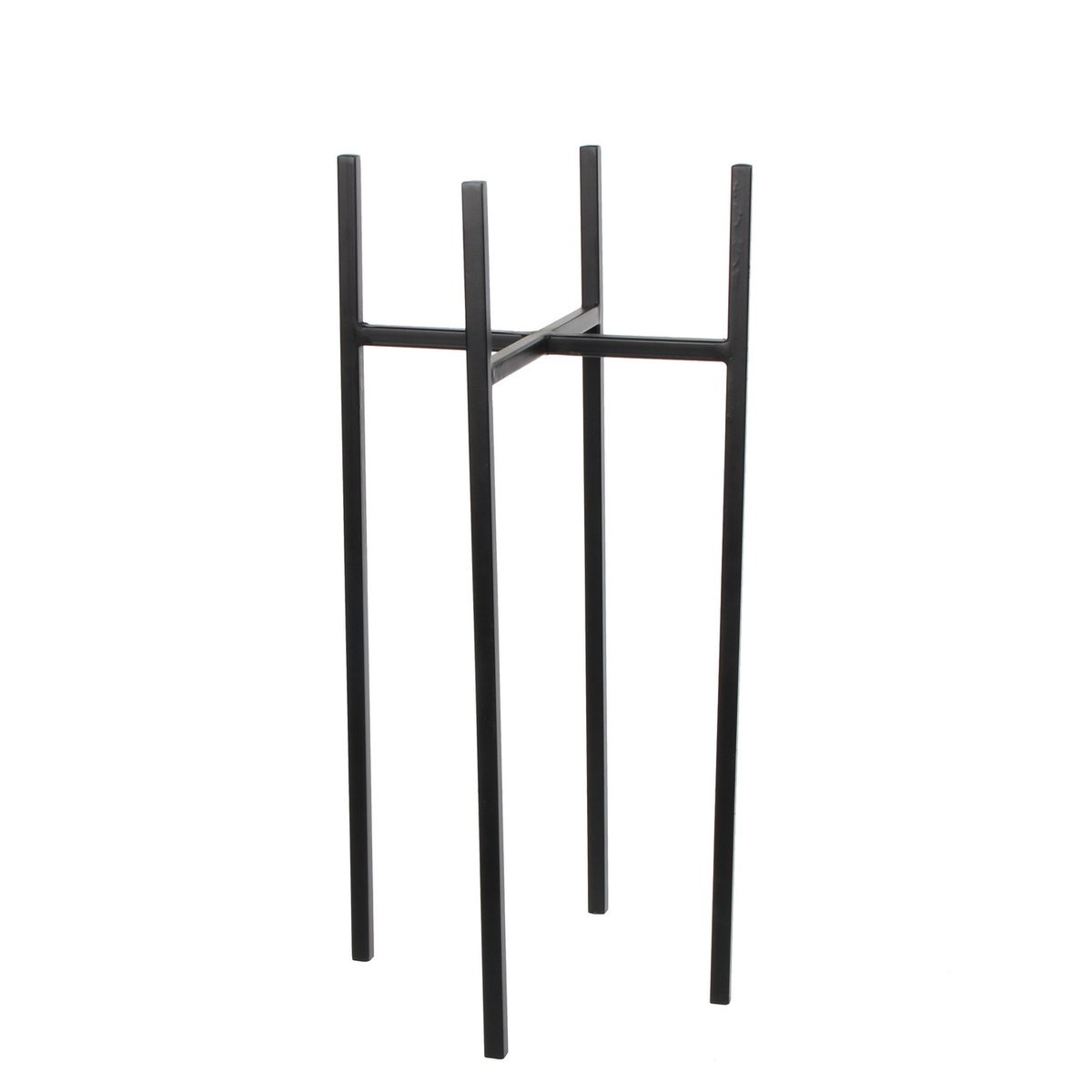 VidaXL Ascot Plantenstandaard - L24 x B24 x H55 cm - Metaal - Zwart