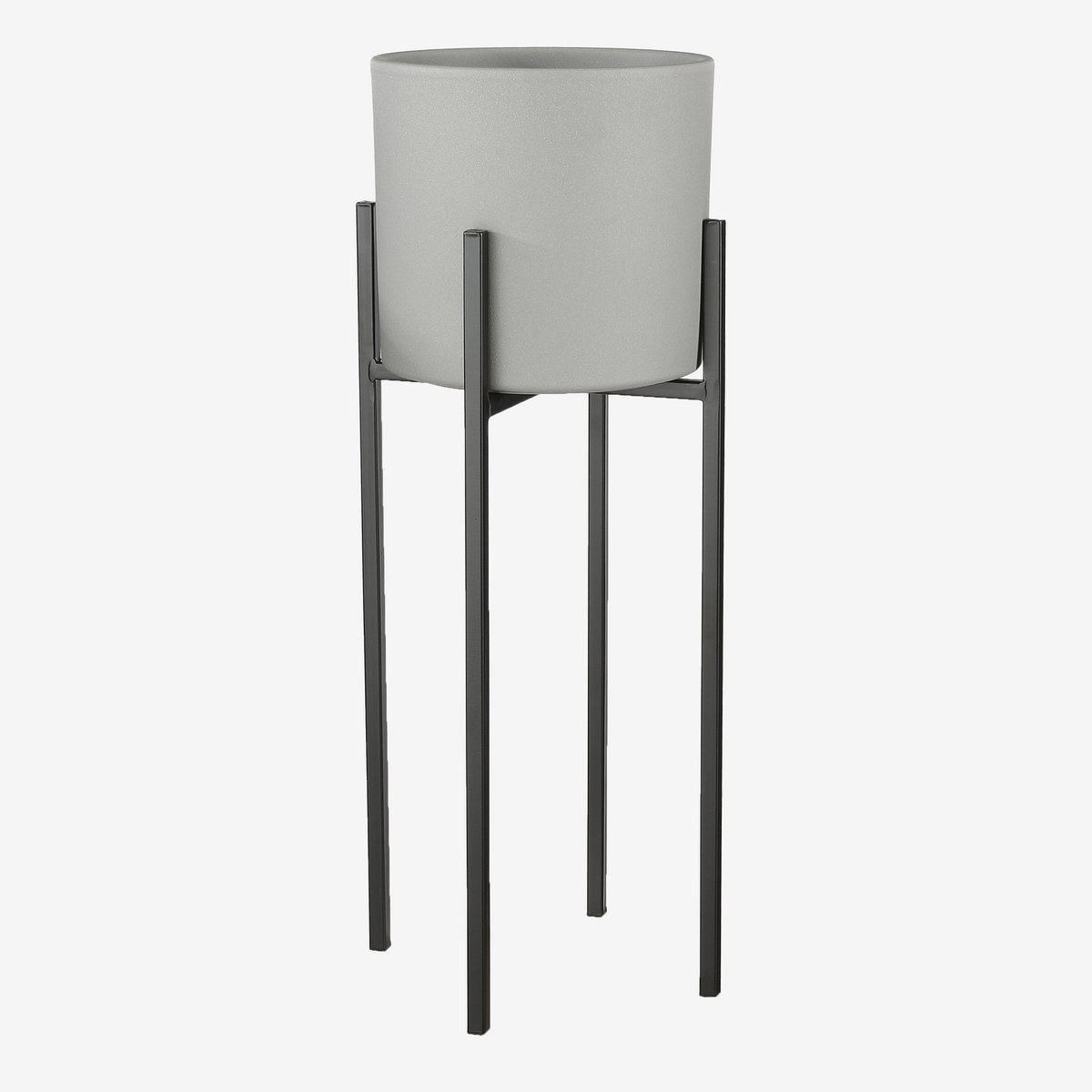 VidaXL Ascot Plantenstandaard - L24 x B24 x H55 cm - Metaal - Zwart