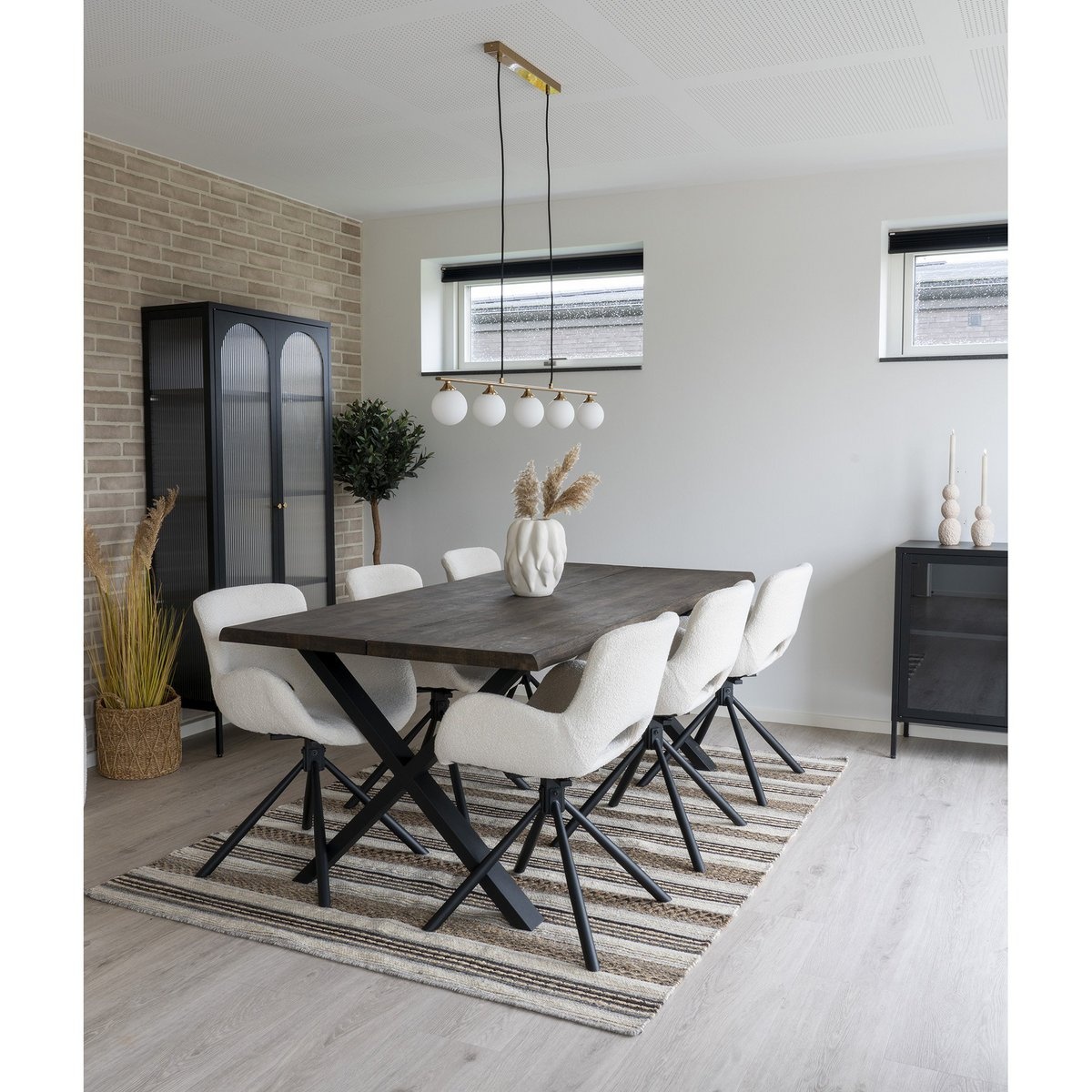 KantoormeubelenPlus Halifax hanger - hanger, messing, stoffen koord van 150 cm