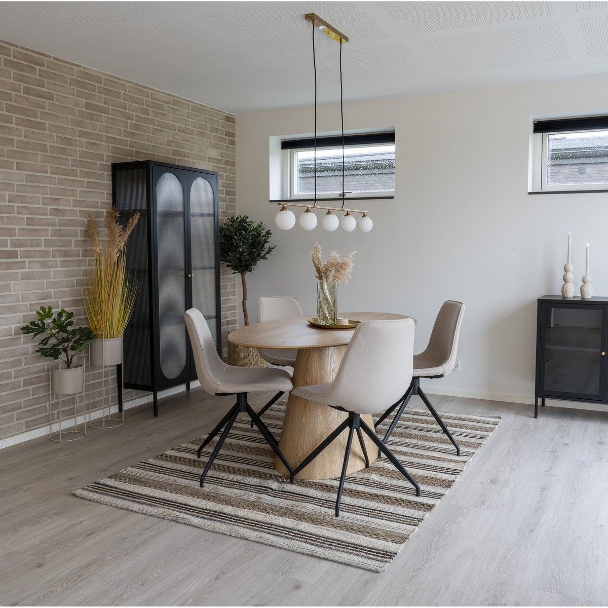 KantoormeubelenPlus Halifax hanger - hanger, messing, stoffen koord van 150 cm