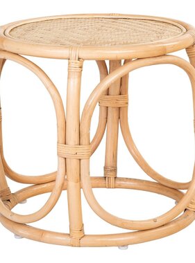 KantoormeubelenPlus Aledo bijzettafel - Bijzettafel in rotan, natuur, 45x45x43 cm