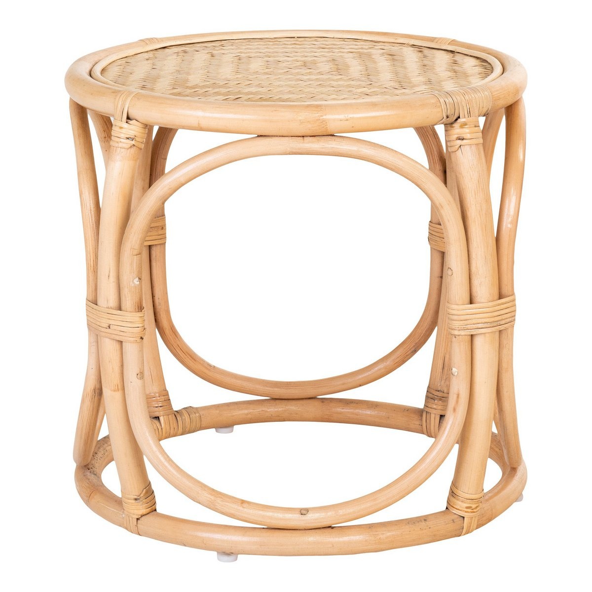 KantoormeubelenPlus Aledo bijzettafel - Bijzettafel in rotan, natuur, 45x45x43 cm