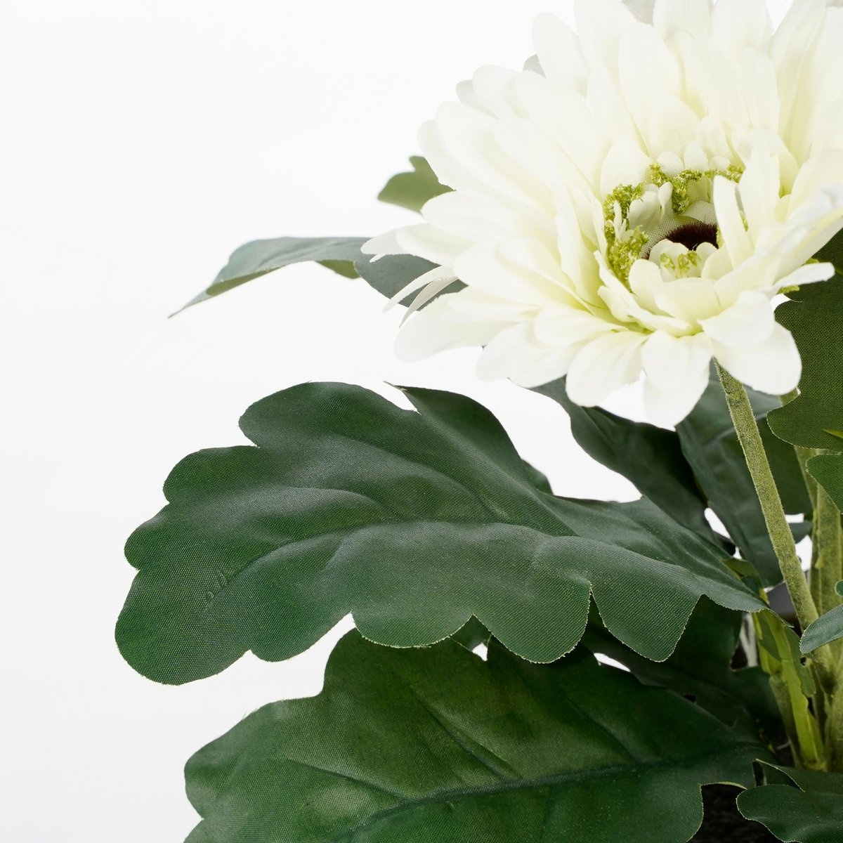 VidaXL Gerbera Kunstplant in Bloempot Stan - H35 x Ø30 cm - Wit