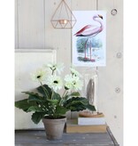 VidaXL Gerbera Kunstplant in Bloempot Stan - H35 x Ø30 cm - Wit