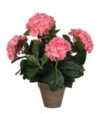 vidaXL Hortensia Kunstplant in Bloempot Stan - H45 x Ø45 cm - Roze