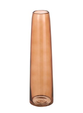 VidaXL Xandra Smalle Vaas - H37,5 x Ø10 cm - Glas - Bruin