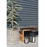 KantoormeubelenPlus Milos Lantaarn, set van 2 - Lantaarn, staal en glas, zwart, set van 2