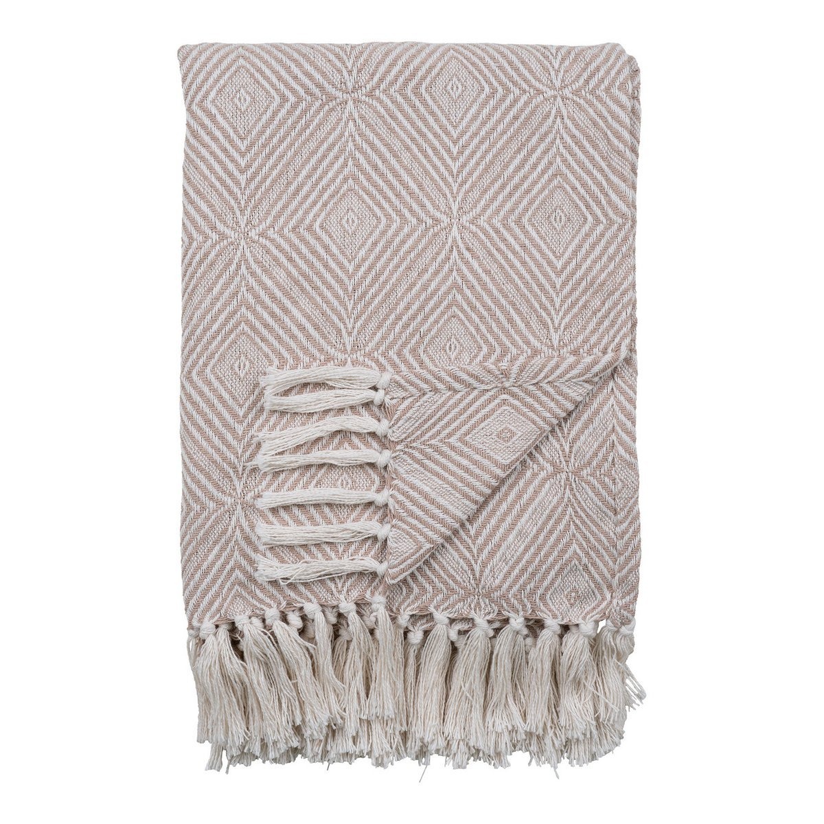KantoormeubelenPlus Cort Plaid - Plaid van katoen, ivoor/beige, ontwerp B, 130x160 cm