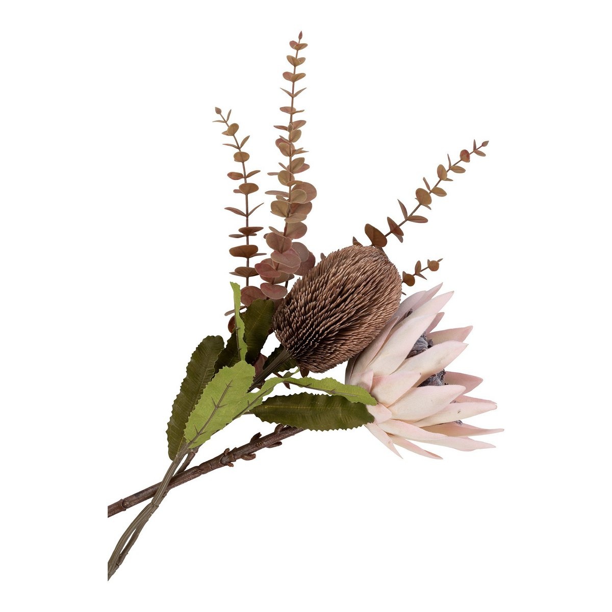VidaXL King Protea Boeket - Kunstbloemen, bordeaux mix, 65 cm