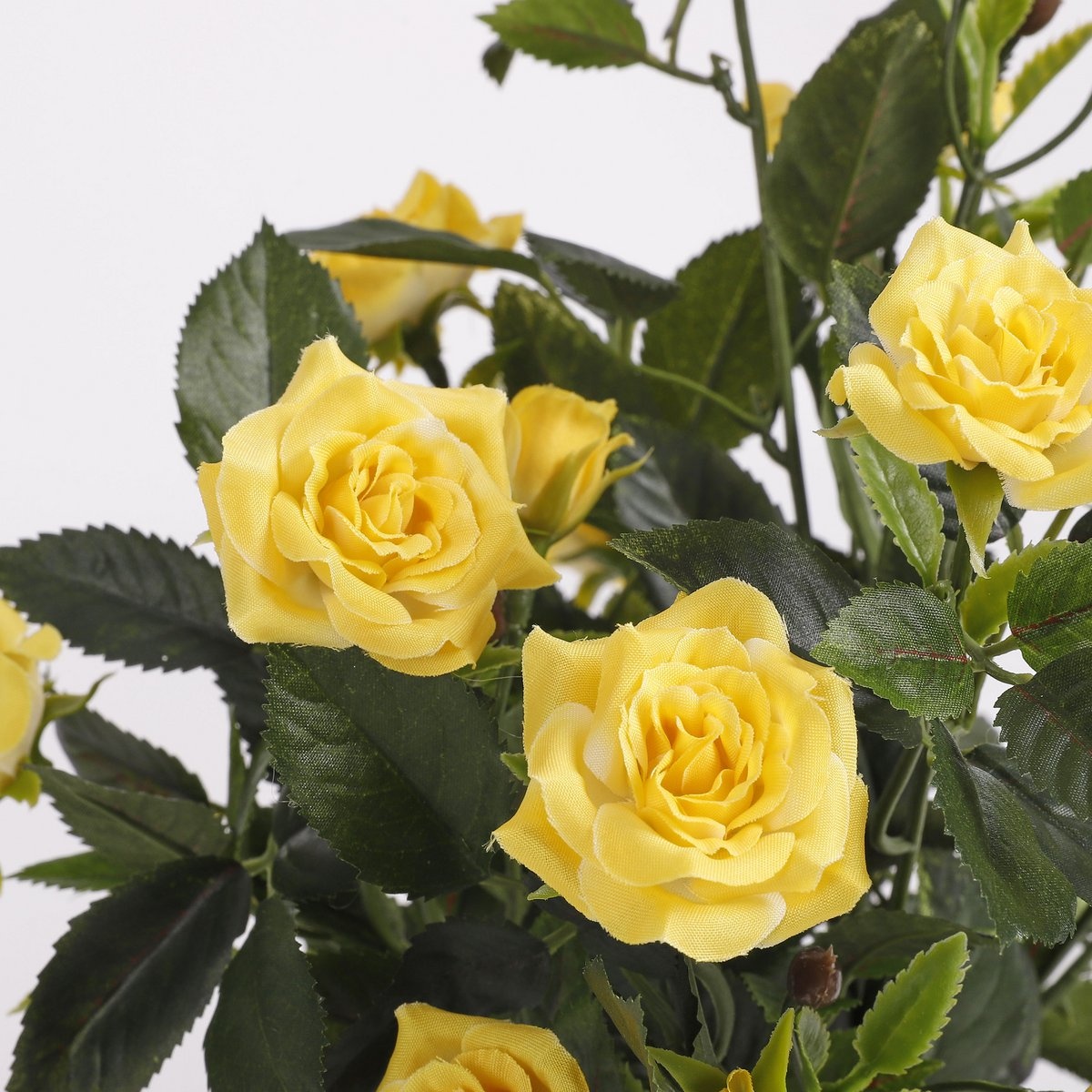 VidaXL Rozenstruik Kunstplant in Bloempot Stan - H33 x Ø25 cm - Geel