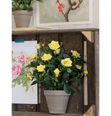 VidaXL Rozenstruik Kunstplant in Bloempot Stan - H33 x Ø25 cm - Geel