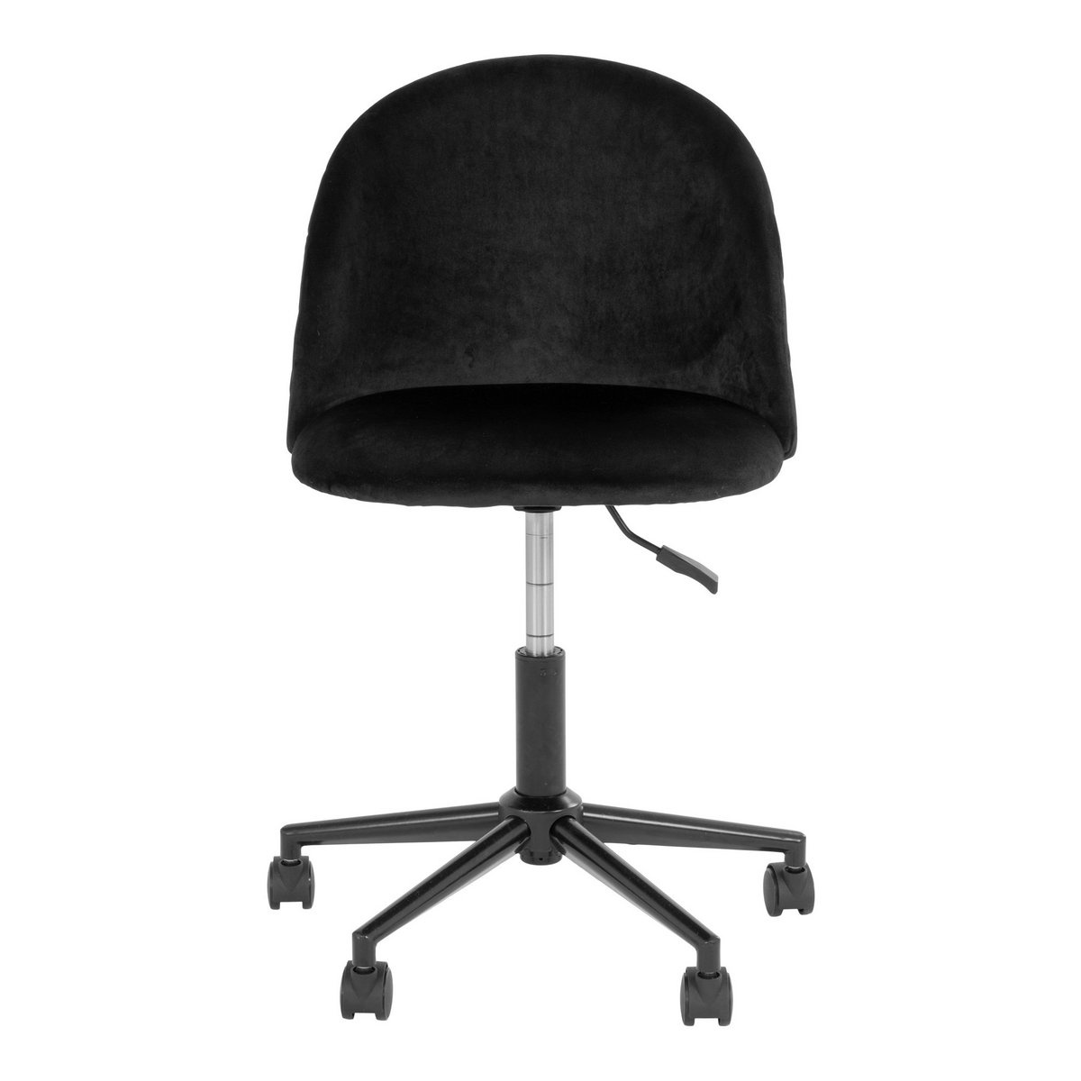 Geneve Office Chair - Bureaustoel in fluweel, zwart met zwarte poten, HN1207