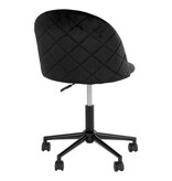 Geneve Office Chair - Bureaustoel in fluweel, zwart met zwarte poten, HN1207