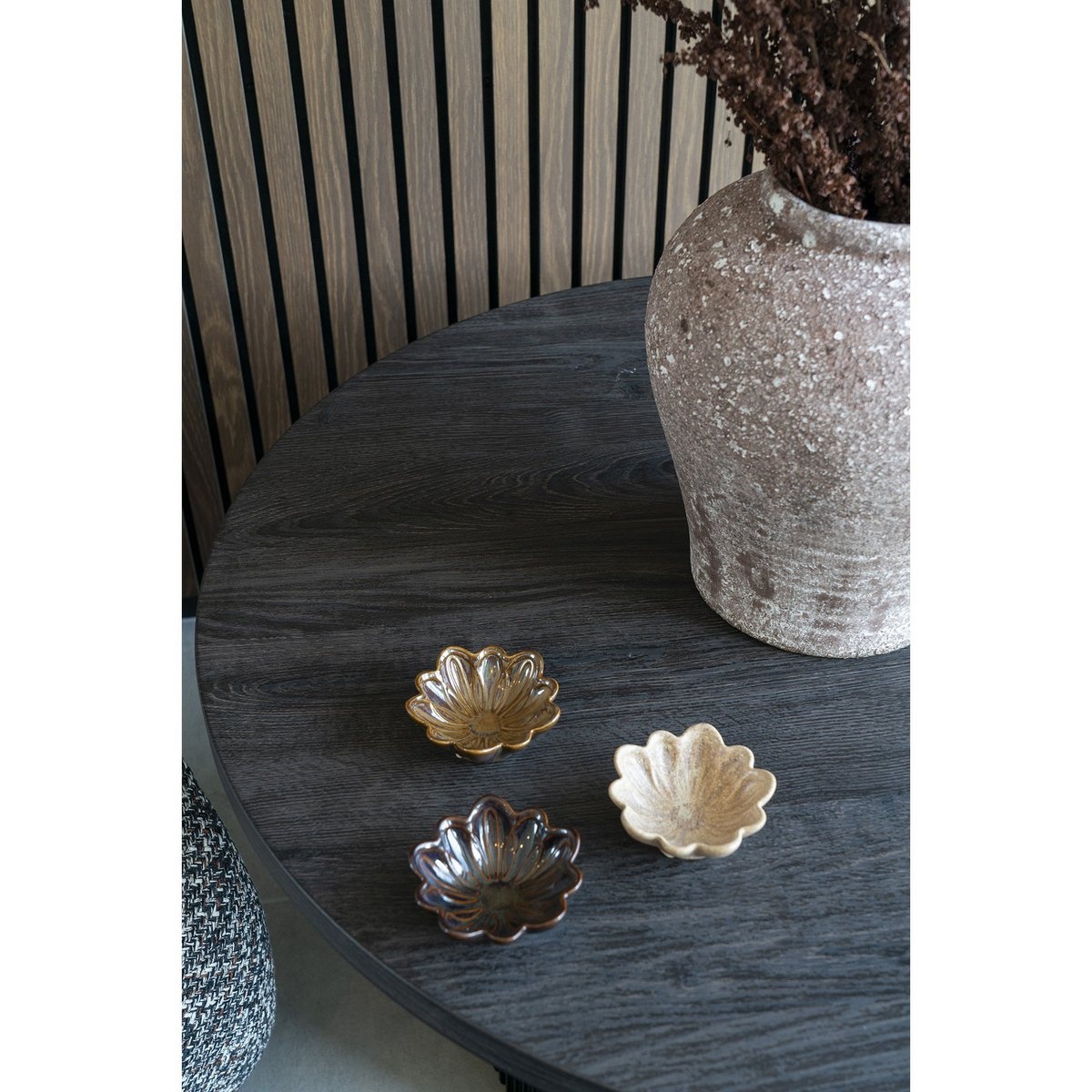 KantoormeubelenPlus Kom - Kom, keramiek/beige/bruin/donkerbruin, ø8,5x3,5 cm, set van 3