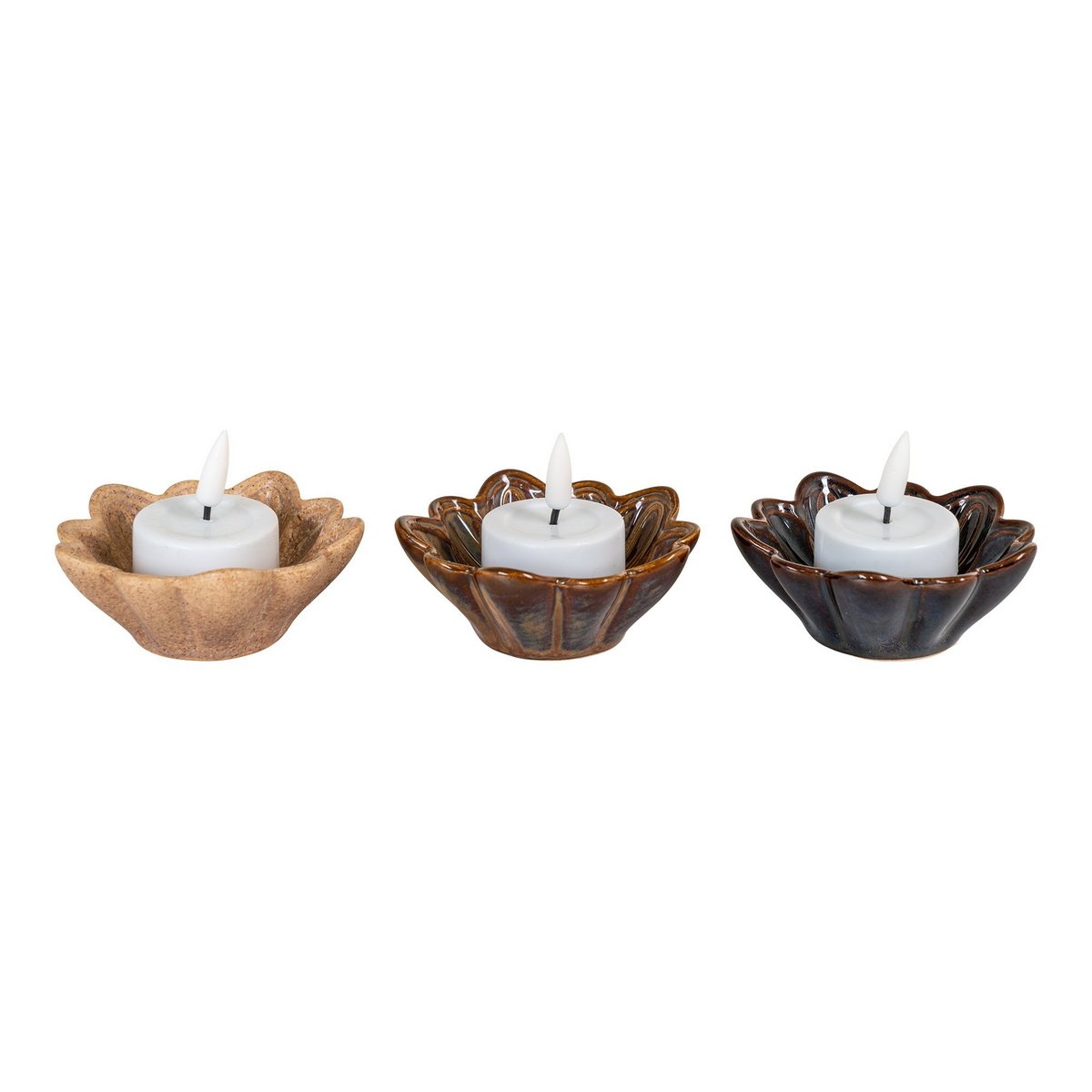 Kom - Kom, keramiek/beige/bruin/donkerbruin, ø8,5x3,5 cm, set van 3
