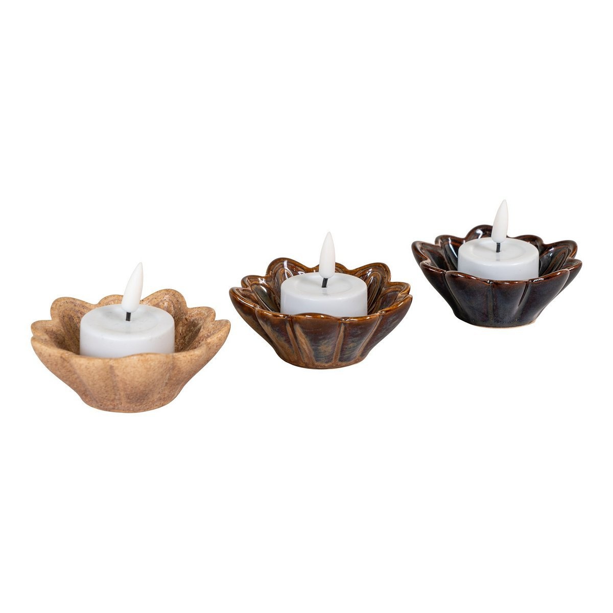 Kom - Kom, keramiek/beige/bruin/donkerbruin, ø8,5x3,5 cm, set van 3