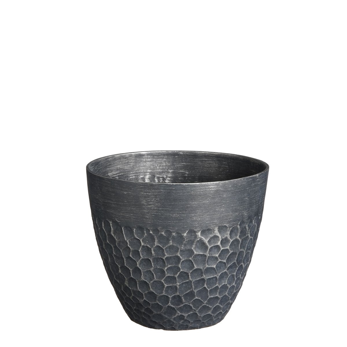 VidaXL Bravo Bloempot voor Buiten - H26 x Ø30,5 cm - Zwart gehamerd