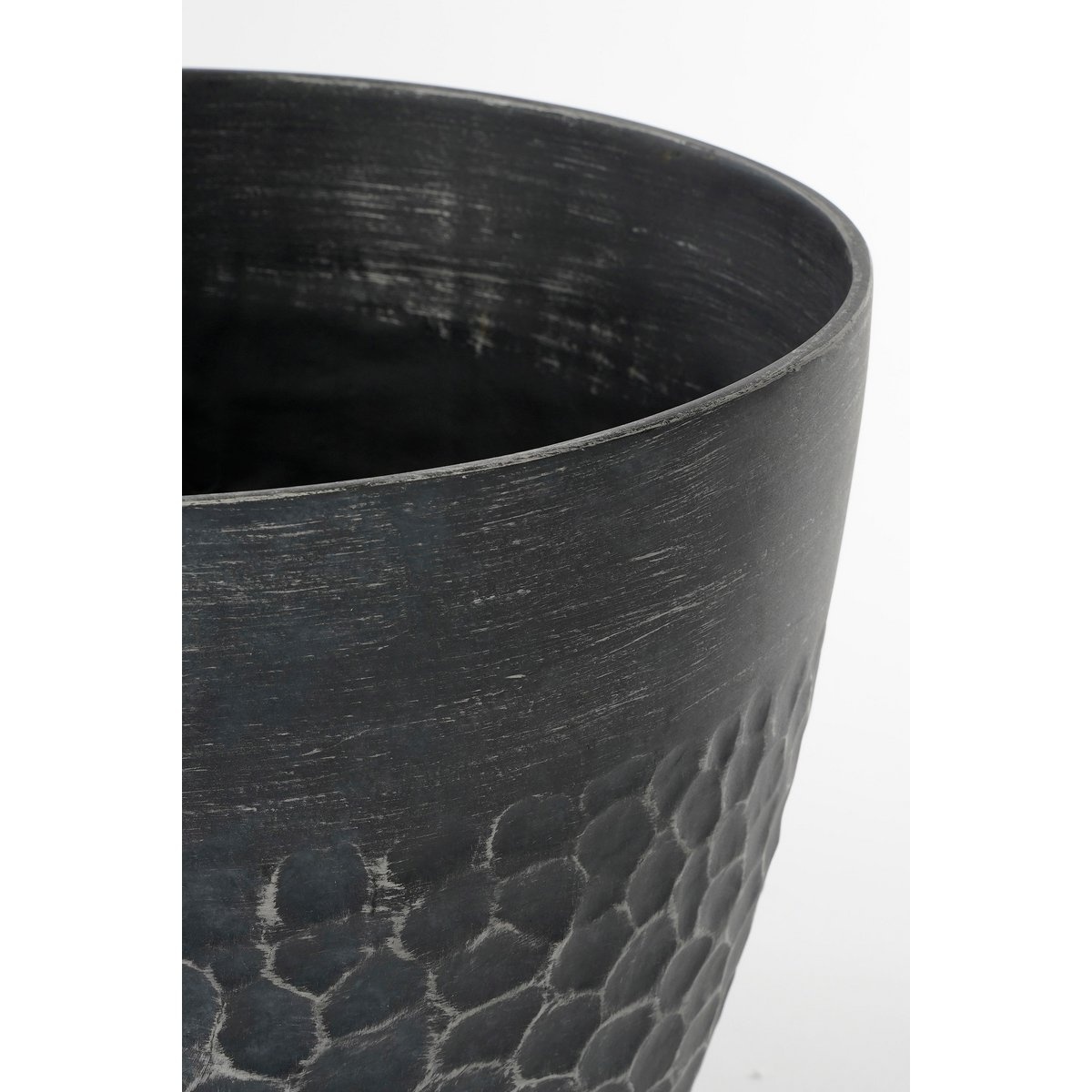 VidaXL Bravo Bloempot voor Buiten - H26 x Ø30,5 cm - Zwart gehamerd