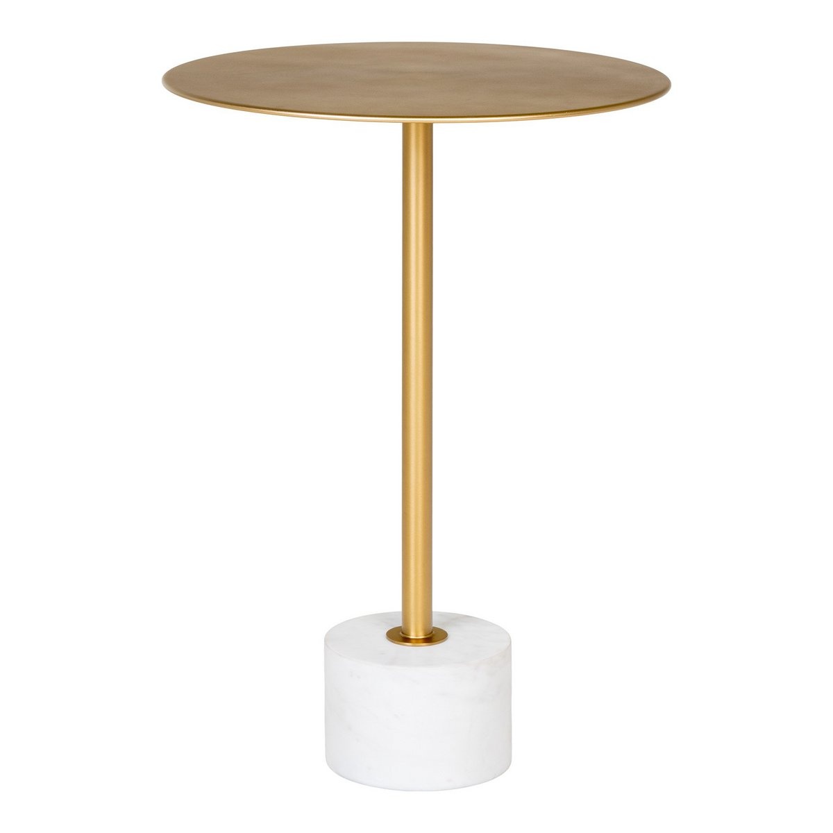 KantoormeubelenPlus Lecco Bijzettafel - Bijzettafel in messing en marmer Ø41x58 cm